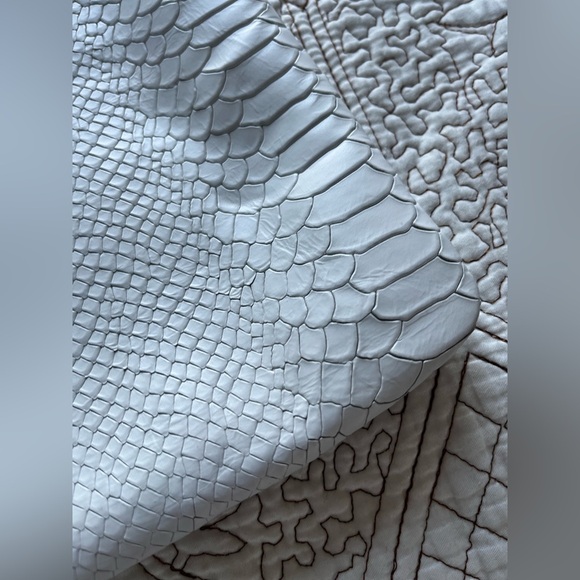 Gigi New York White Snakeskin Clutch with Tassel - Picture 2 of 8